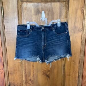 Levi's Blue Jean Shorts with Frayed Hem